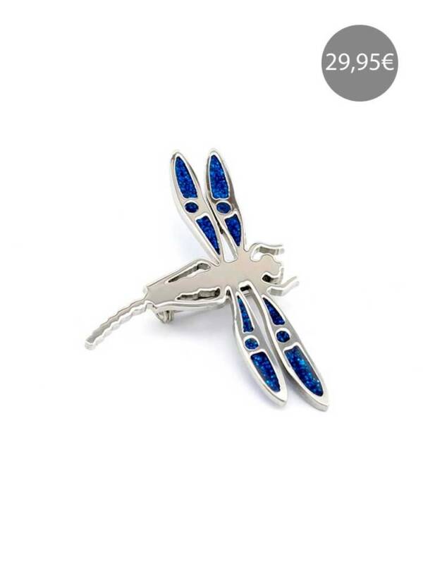 Broche libélula azul