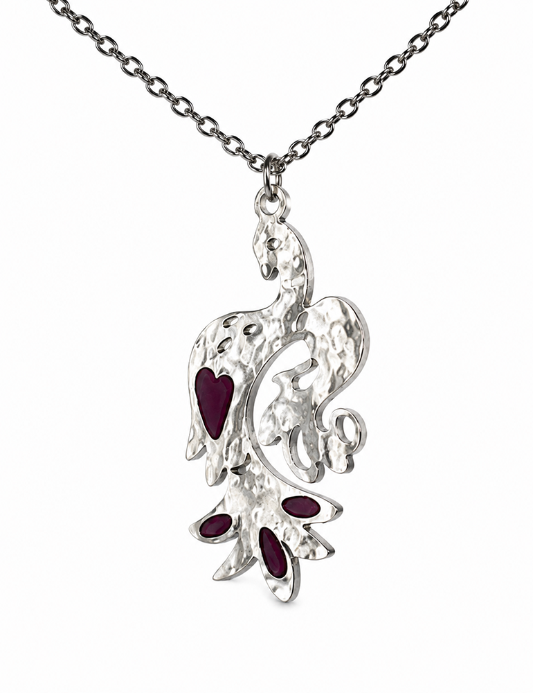 Colgante Cisne de Acero Inoxidable con Resina